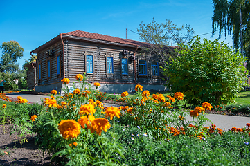 Image showing Old school where studied Vasily Shukshin in Srostki village. Altaiskiy Krai. Western Siberia. Russia