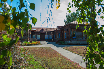 Image showing Old school where studied Vasily Shukshin in Srostki village. Altaiskiy Krai. Western Siberia. Russia