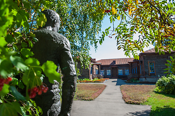 Image showing Old school where studied Vasily Shukshin in Srostki village. Altaiskiy Krai. Western Siberia. Russia