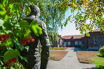 Image showing Old school where studied Vasily Shukshin in Srostki village. Altaiskiy Krai. Western Siberia. Russia