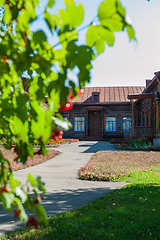 Image showing Old school where studied Vasily Shukshin in Srostki village. Altaiskiy Krai. Western Siberia. Russia