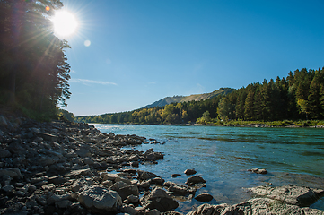 Image showing Katun river, in the autumn Altai mountains