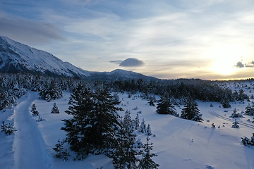 Image showing country road in winter season with fresh snow