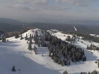 Image showing sunny winter day with fresh snow in ski resort