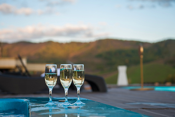 Image showing Three glass of cool champagne