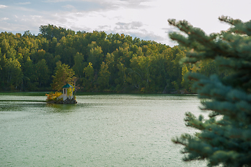 Image showing Summer landscape of lake with crystal and fresh water Aya