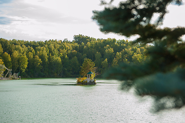 Image showing Summer landscape of lake with crystal and fresh water Aya