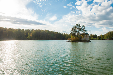 Image showing Summer landscape of lake with crystal and fresh water Aya