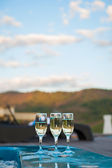 Image showing Three glass of cool champagne