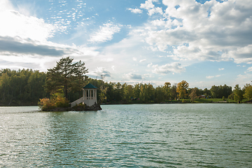 Image showing Summer landscape of lake with crystal and fresh water Aya