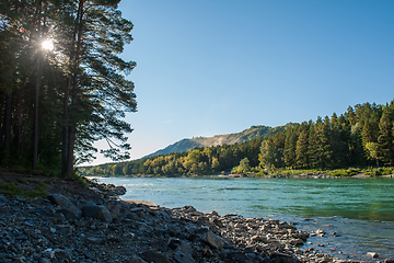 Image showing Katun river, in the autumn Altai mountains