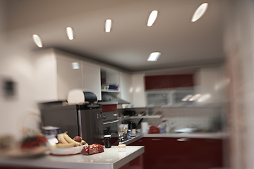 Image showing kitchen with trendy red desigh