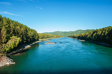 Image showing Katun river, in the autumn Altai mountains