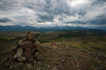 Image showing Kurai steppe and North-Chui ridge