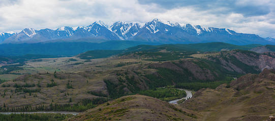 Image showing Kurai steppe and North-Chui ridge