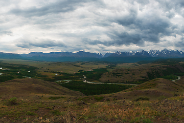 Image showing Kurai steppe and North-Chui ridge