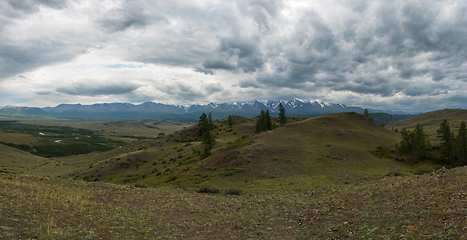 Image showing Kurai steppe and North-Chui ridge