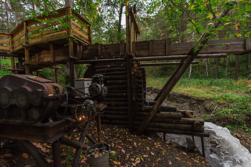 Image showing Rustic watermill with wheel