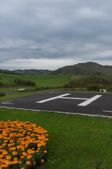 Image showing Helicopter pad on Altai mountains