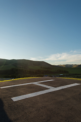 Image showing Helicopter pad on Altai mountains