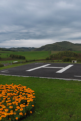 Image showing Helicopter pad on Altai mountains