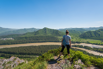 Image showing Woman in Altai mountain