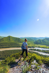 Image showing Woman in Altai mountain