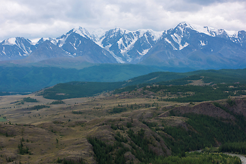 Image showing Kurai steppe and North-Chui ridge