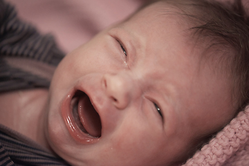 Image showing newborn baby crying and screaming