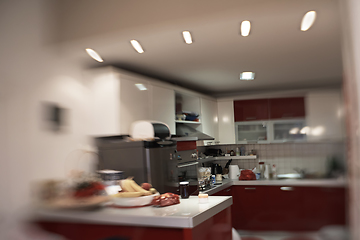 Image showing kitchen with trendy red desigh