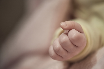 Image showing cute little newborn baby smilling