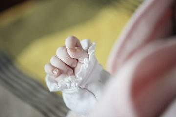 Image showing happy newborn little baby smilling