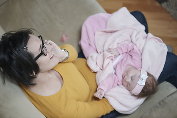 Image showing mother is playing with baby at home