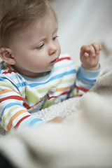 Image showing cute little newborn baby smilling