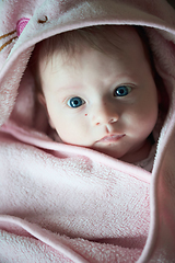 Image showing happy newborn little baby smilling