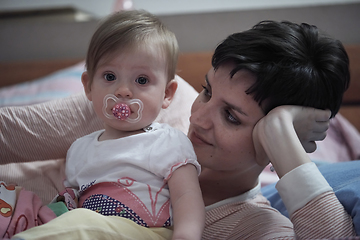 Image showing mother is playing with baby at home