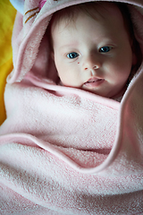 Image showing happy newborn little baby smilling