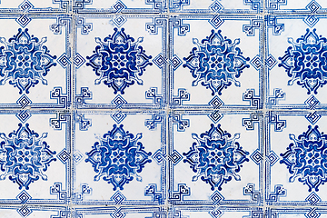 Image showing Traditional Portuguese glazed tiles