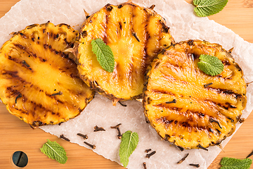 Image showing Grilled pineapple slices