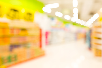 Image showing Blurred view of supermarket 