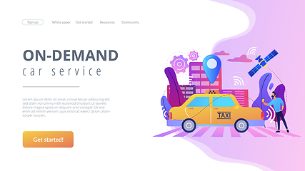 Image showing Autonomous taxi concept landing page.