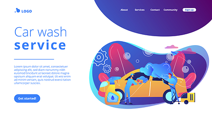 Image showing Car wash service concept landing page.