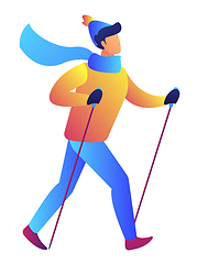 Image showing Nordic walking vector illustration.