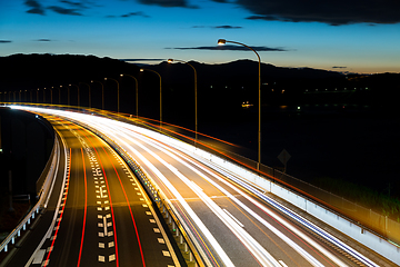 Image showing Motorway highway at night