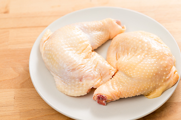 Image showing Fresh Raw chicken legs on dish