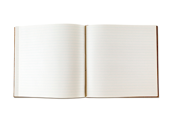 Image showing Open blank notebook isolated on white