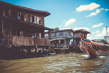 Image showing Traditional houses on Khlong, Bangkok, Thailand