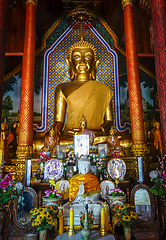 Image showing Buddha statue in Wat Chomphu temple, Chiang Mai, Thailand