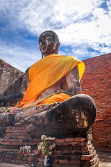 Image showing Buddha statue, Wat Lokaya Sutharam temple, Ayutthaya, Thailand