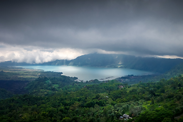 Image showing Gunung batur volcano and lake, Bali, Indonesia